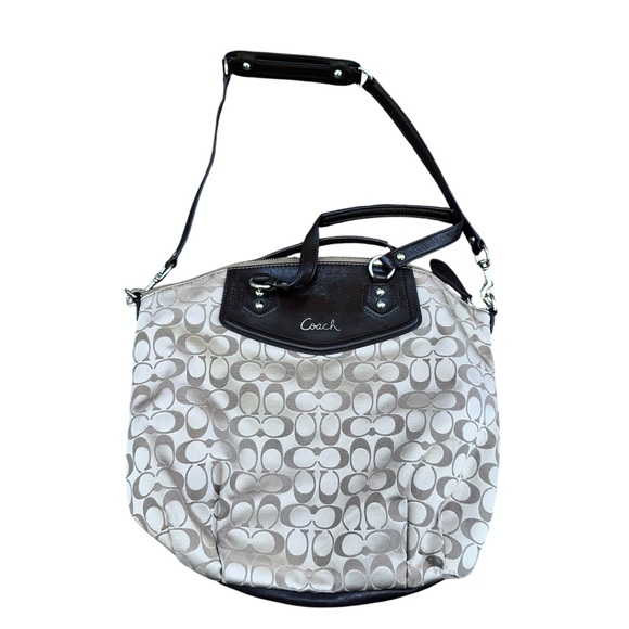 Coach Ashley Signature Carry All Satchel Shoulder Bag E1382-F25185 Adjust Straps - Picture 1 of 5